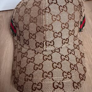 Gucci Beige and Brown Logo Cap
